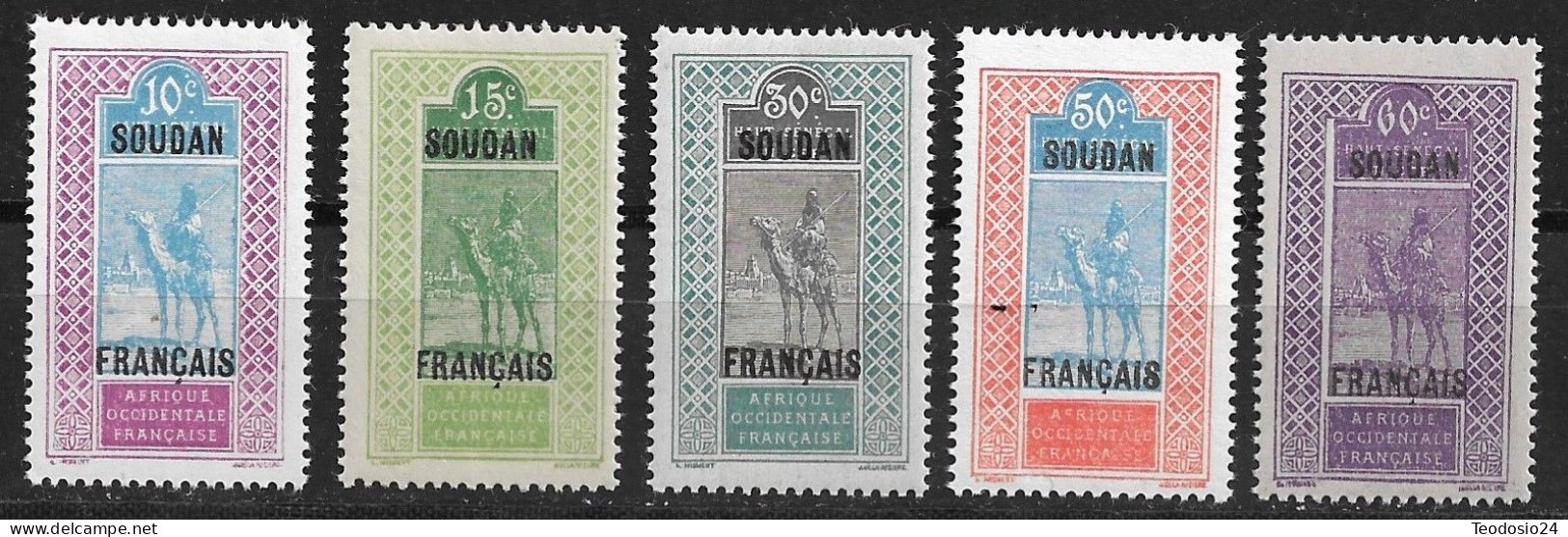 SOUDAN - 1925-26 - N°Yv. 37 à 41 - Série Complète - Neuf Luxe ** - Neufs