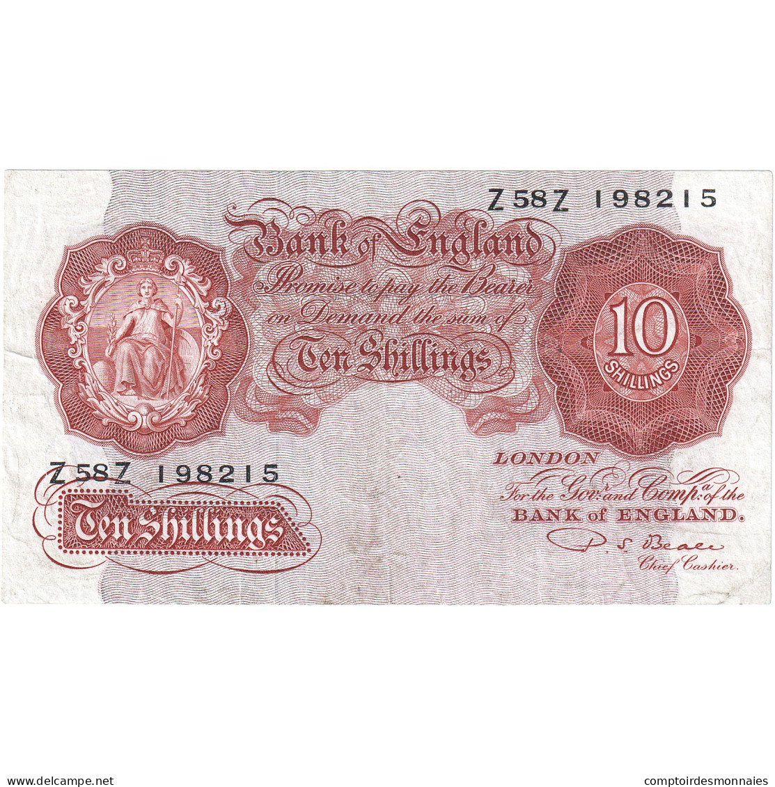 Grande-Bretagne, 10 Shillings, Undated (1948-60), KM:368a, TTB - 10 Schillings