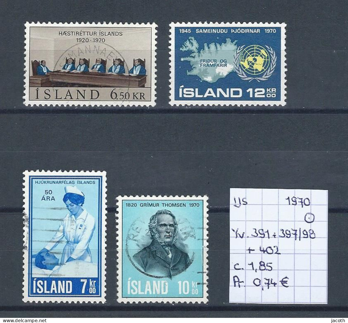 (TJ) IJsland 1970 - YT 391 + 397/98 + 402 (gest./obl./used) - Gebraucht