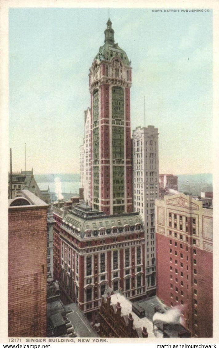 Singer Building, Verlag Detroit Publishing Co., Series 12171, 1910? - Autres Monuments, édifices