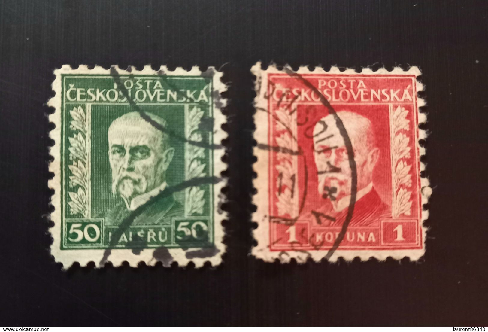 Tchécoslovaquie 1925 1926 President Masaryk  White Value Numbers - Used Stamps