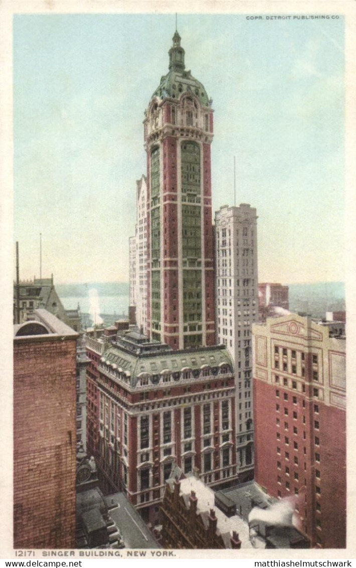 Singer Building, Verlag Detroit Publishing Co., Series 12171 - Autres Monuments, édifices