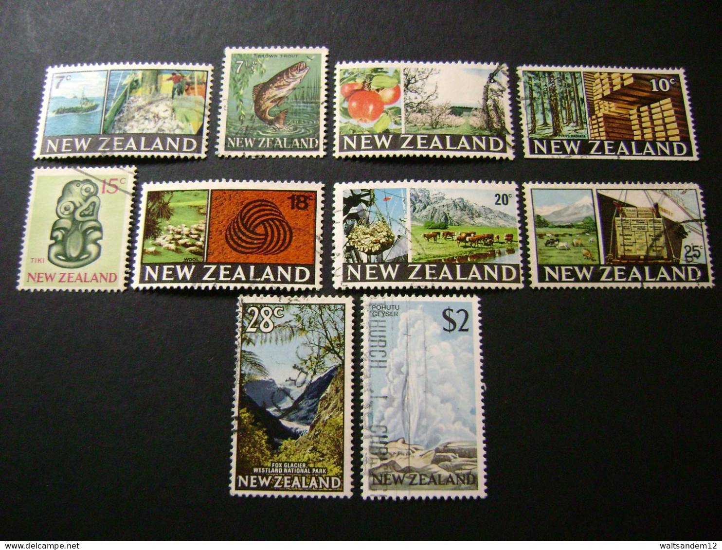 New Zealand 1967-1969 Definitives Complete Set Of 10 (SG 870-879) - Used - Oblitérés