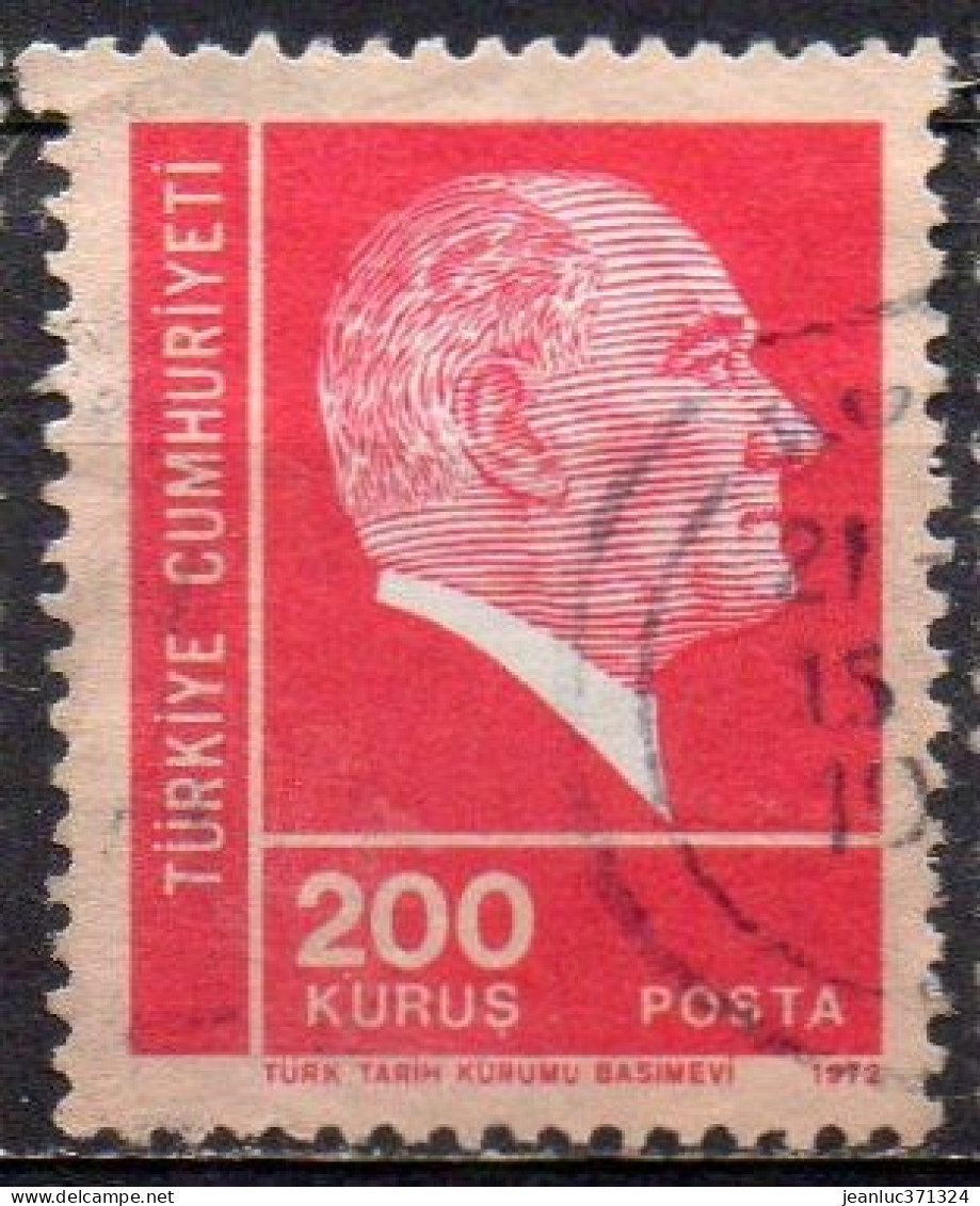 TURQUIE N° 2046 O Y&T 1972 Portrait D'Atatürk - Gebraucht