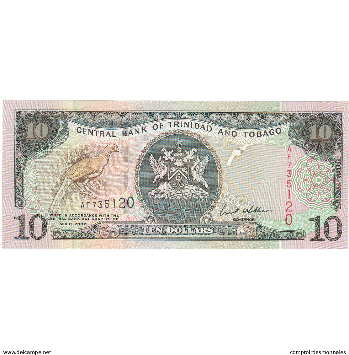 Trinité-et-Tobago, 10 Dollars, 2002, KM:43b, NEUF - Trinité & Tobago
