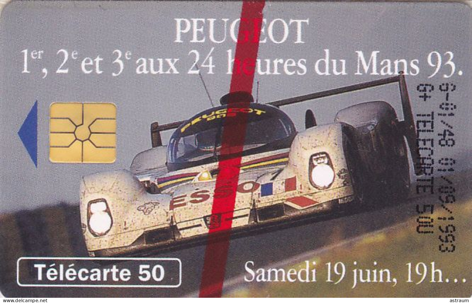 Telecarte Publique F407 NSB - Peugeot Samedi 19h - 50 U - Gem - 1993 - 1993