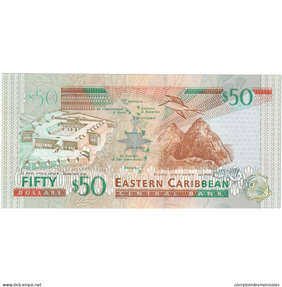 Billet, Etats Des Caraibes Orientales, 50 Dollars, Undated (2003), KM:45m, NEUF - Caraïbes Orientales