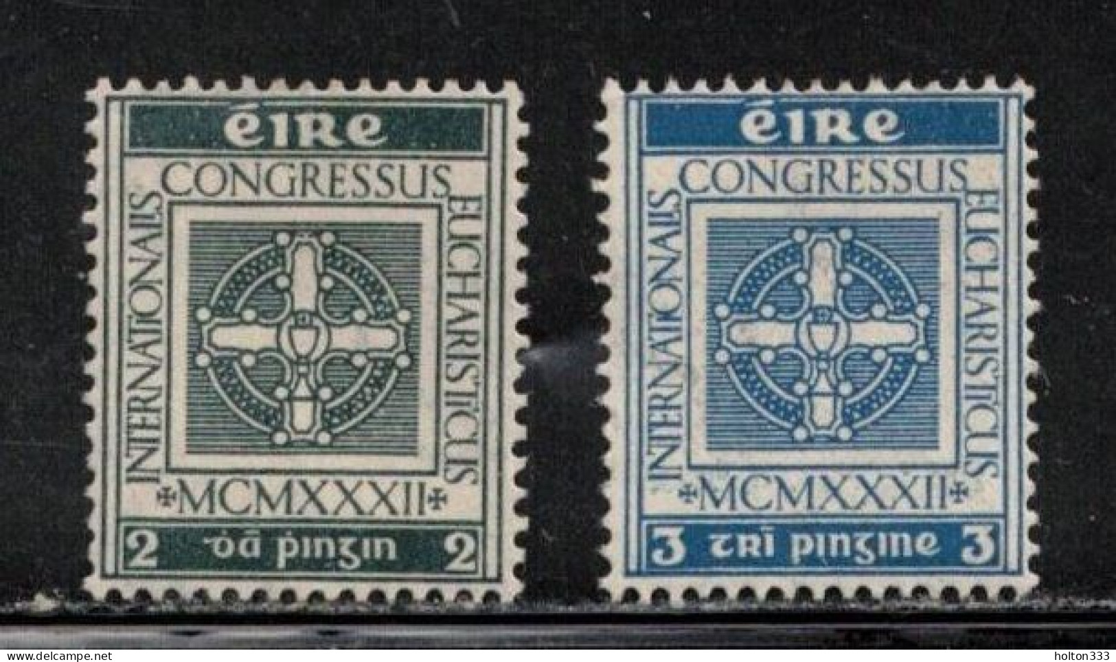 IRELAND Scott # 85-6 MH - Cross Of Cong & Chalice - Unused Stamps