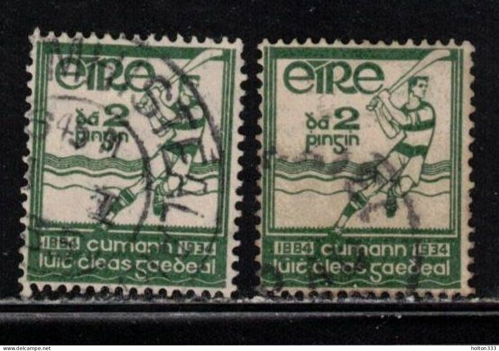 IRELAND Scott # 90 Used X 2 - Sport - Hurling - Used Stamps