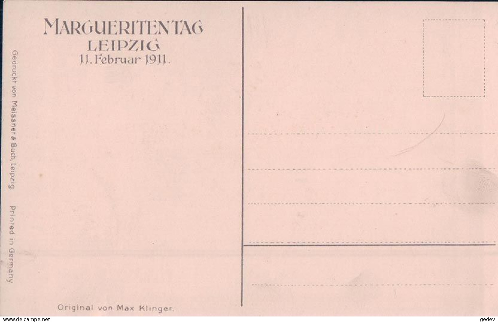 M. Klinger Illustrateur, Margueritentag Leipzig (11.2.1911) - Klinger, Max