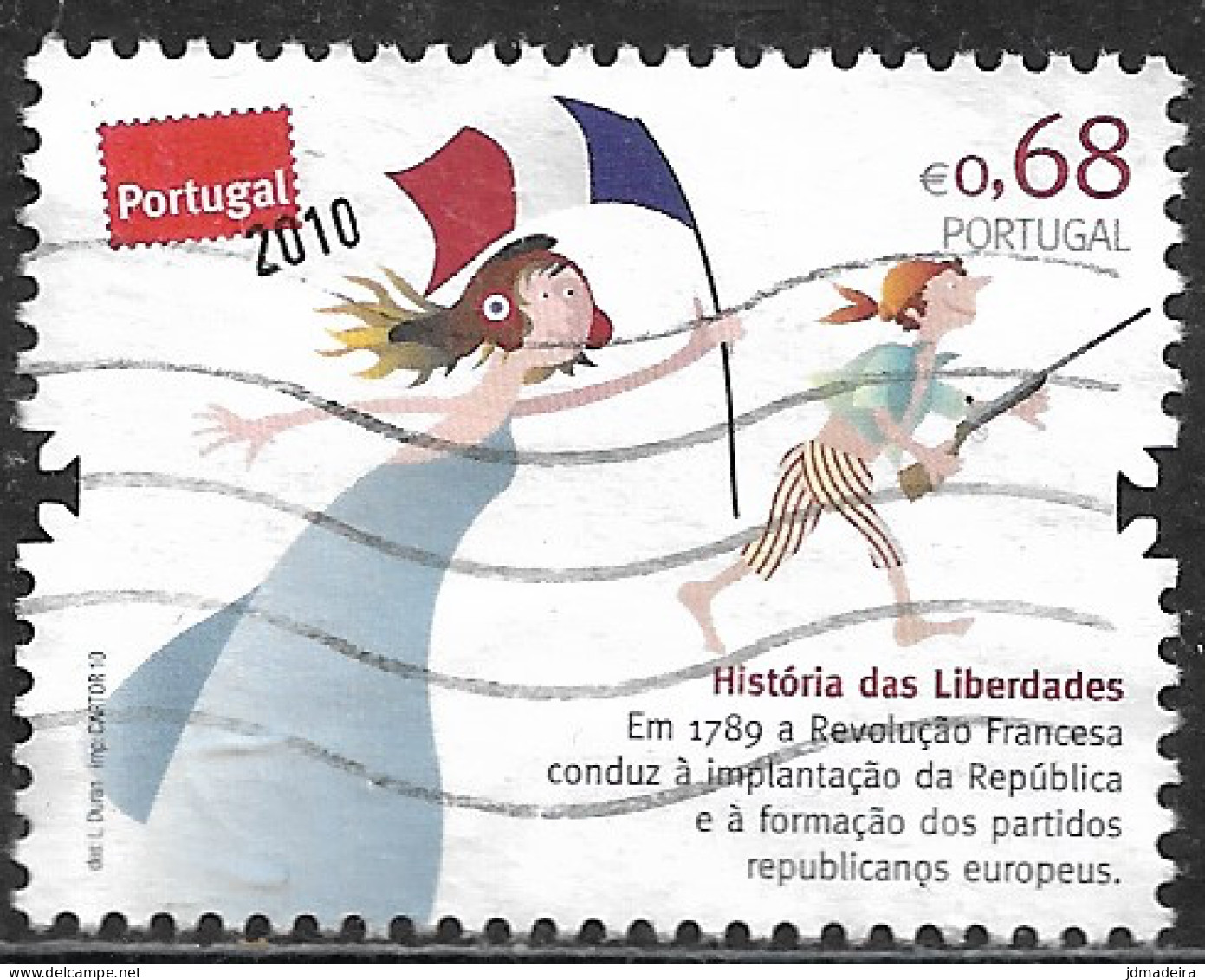 Portugal – 2010 Republic Centenary 0,68 Used Stamp - Gebraucht