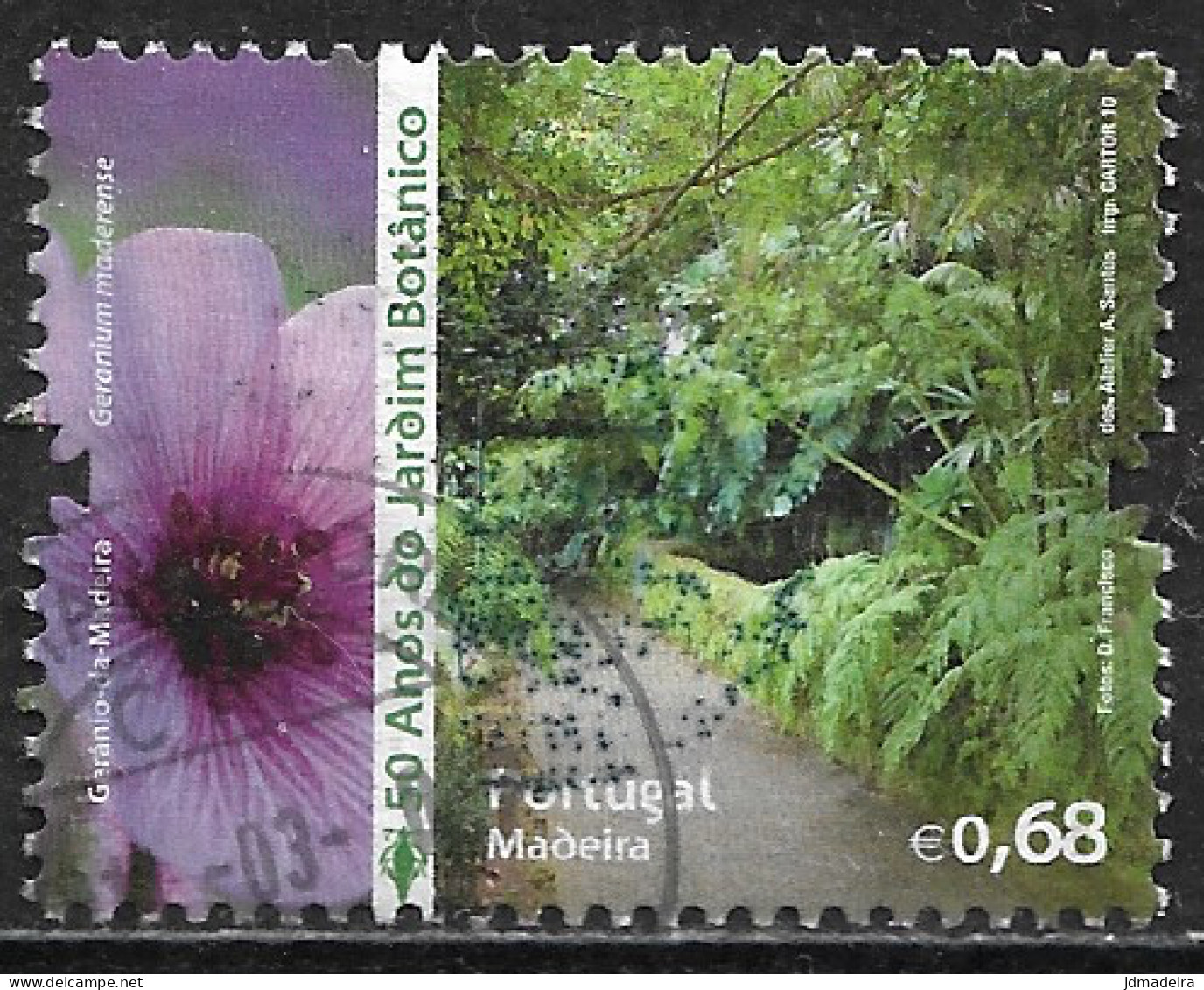 Portugal – 2010 Botanic Garden 0,68 Used Stamp - Oblitérés