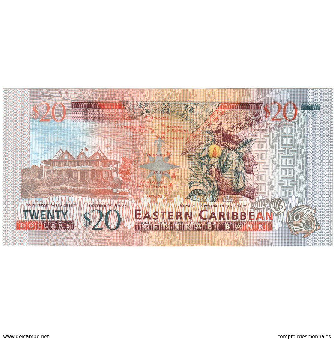 Etats Des Caraibes Orientales, 20 Dollars, KM:39k, NEUF - Oostelijke Caraïben