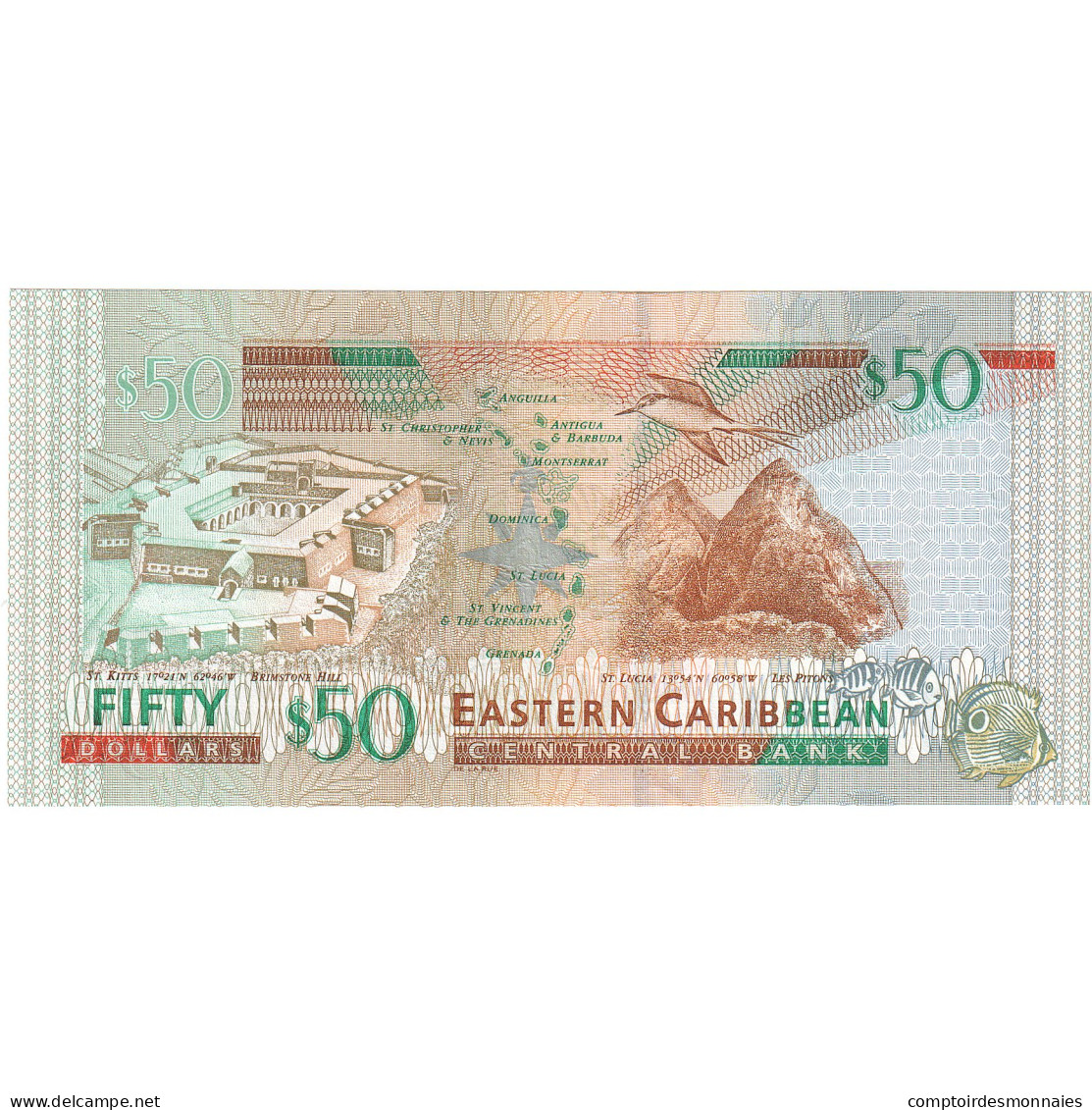 Etats Des Caraibes Orientales, 50 Dollars, Undated (2003), KM:45m, NEUF - Ostkaribik