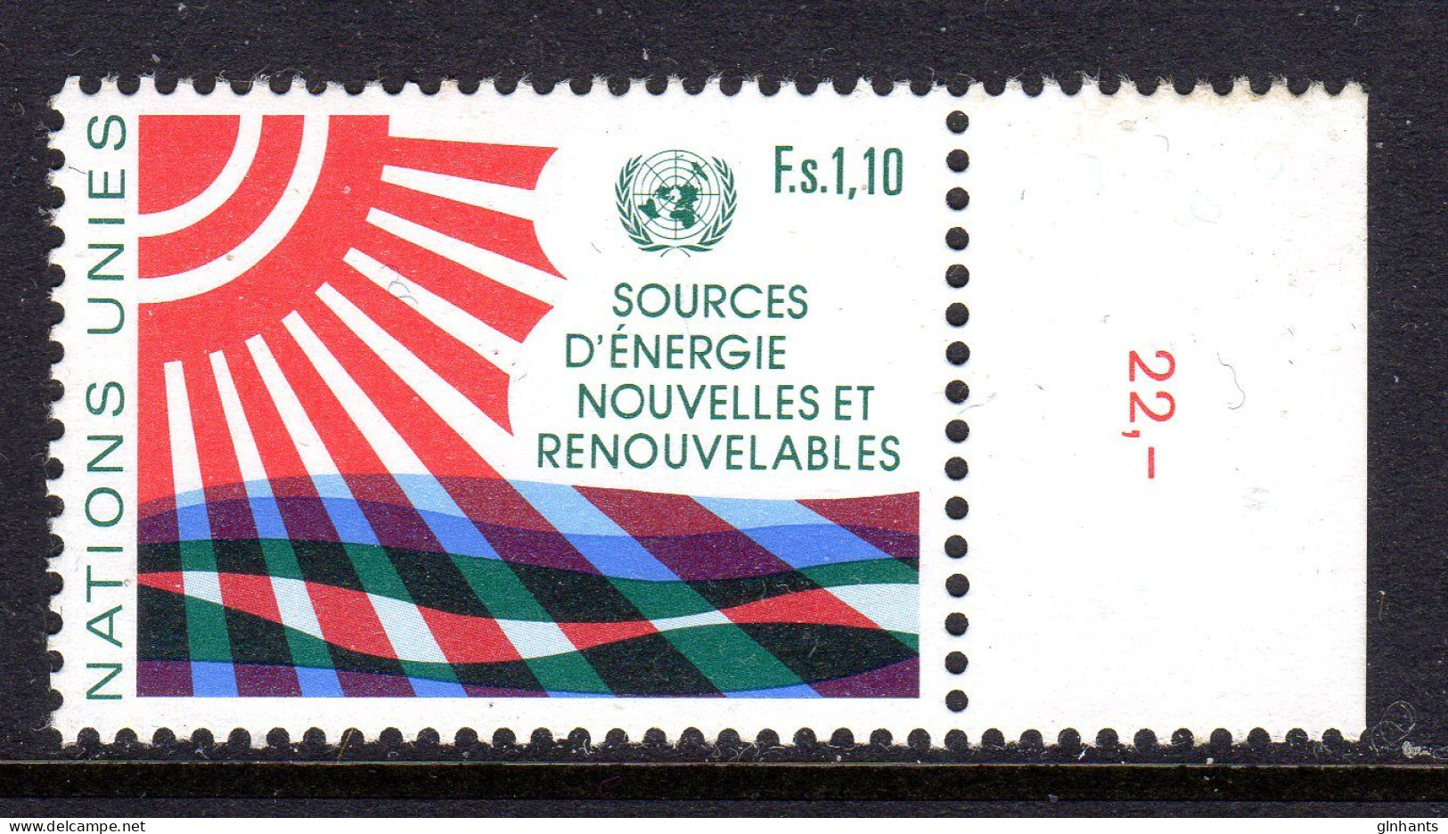 UNITED NATIONS GENEVA - 1981 ENERGY STAMP FINE MNH ** SG G102 - Neufs