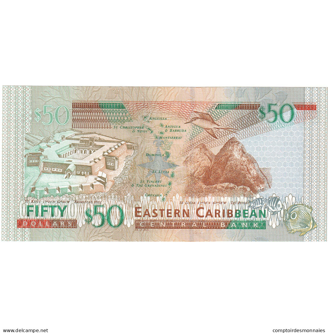 Etats Des Caraibes Orientales, 50 Dollars, KM:45m, NEUF - East Carribeans