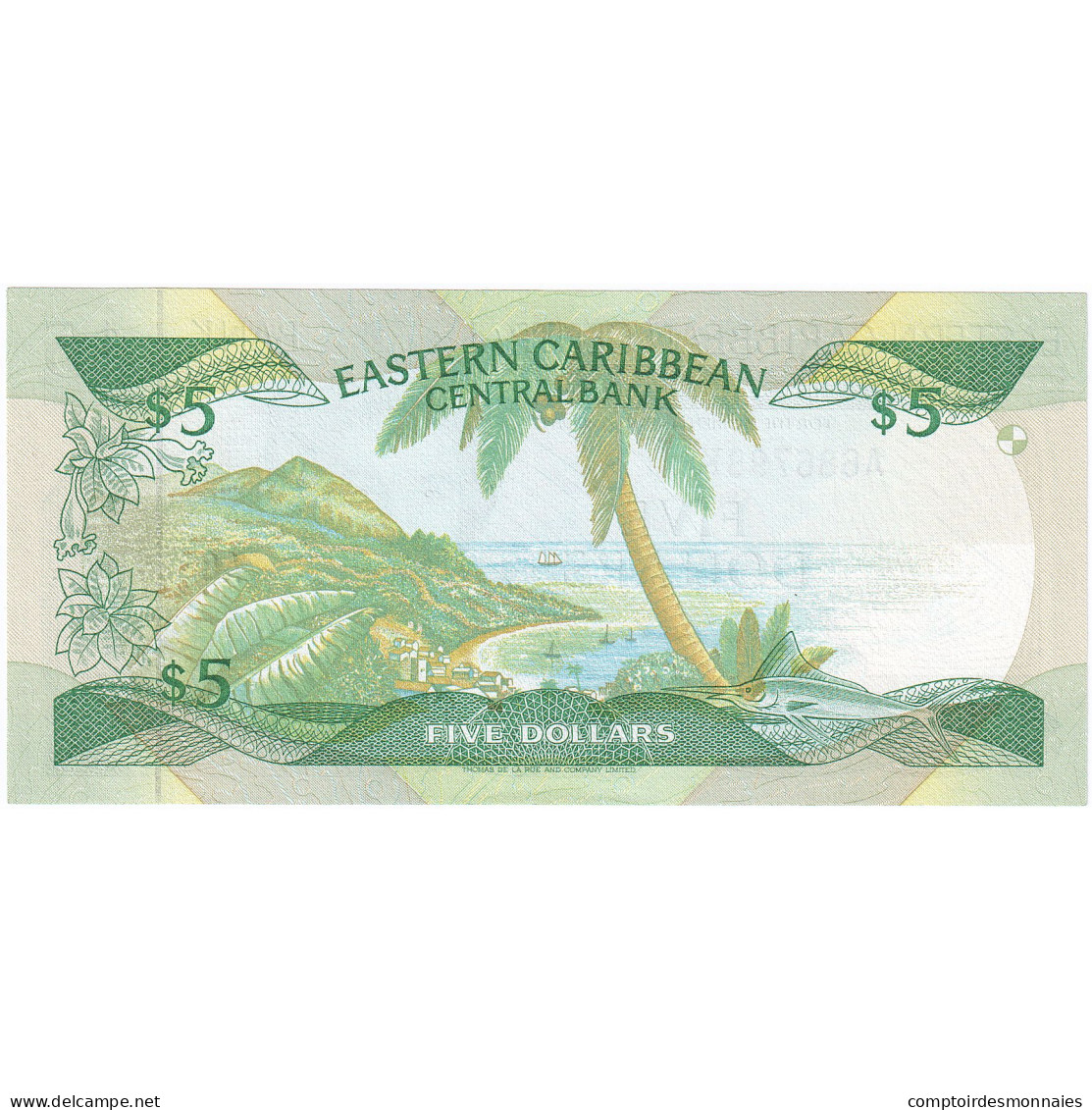 Billet, Etats Des Caraibes Orientales, 5 Dollars, Undated (1986-88), KM:18k - Oostelijke Caraïben