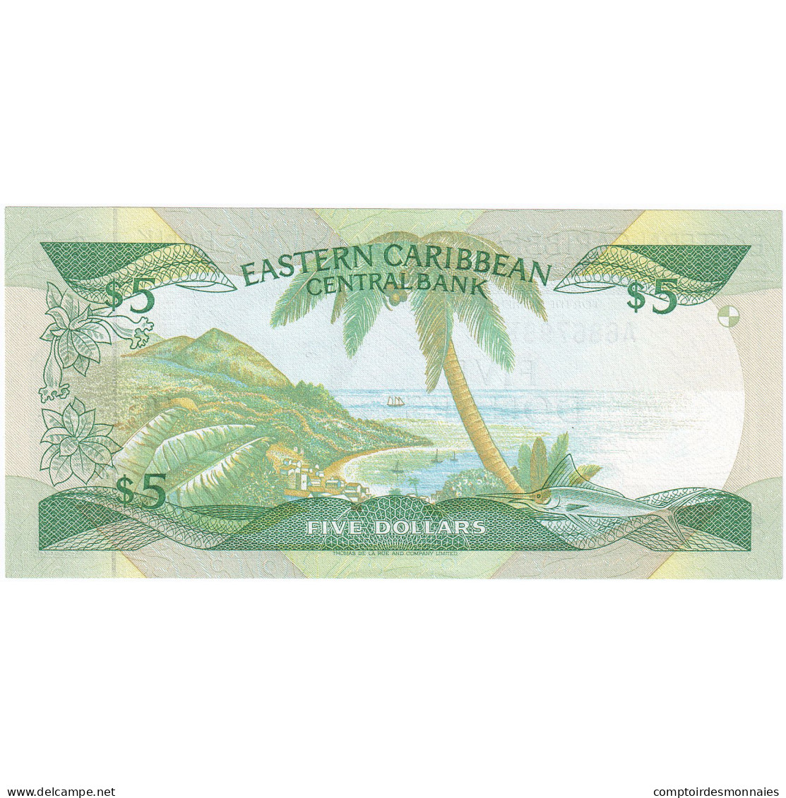 Billet, Etats Des Caraibes Orientales, 5 Dollars, Undated (1986-88), KM:18k - East Carribeans