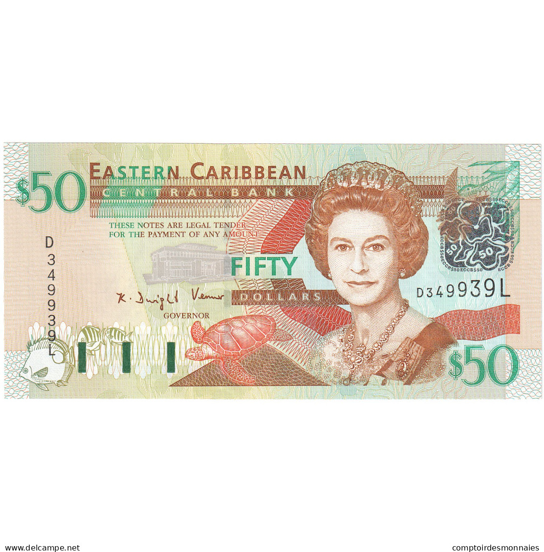 Etats Des Caraibes Orientales, 50 Dollars, KM:45m, NEUF - East Carribeans