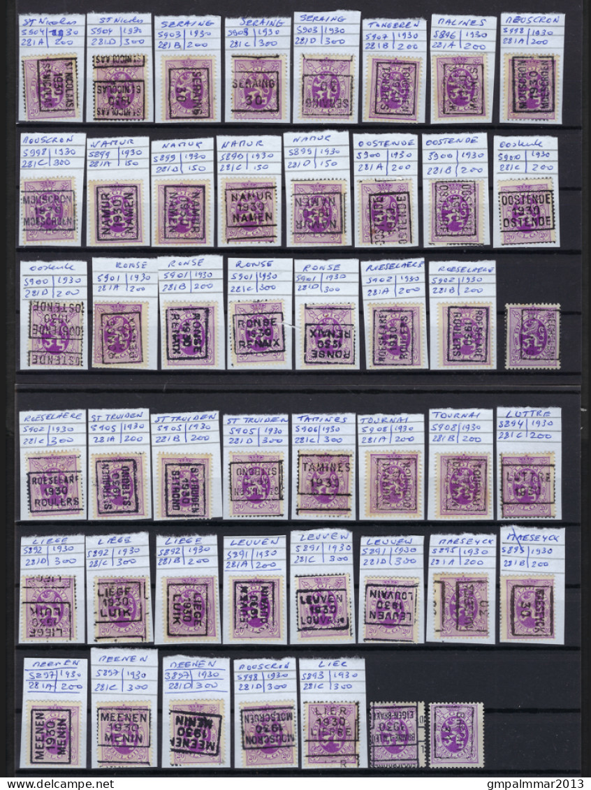 Likwidatie Stock Zegel Nr. 281 (47 X) Voorafgestempeld 1930  ; Details En Staat Zie 3 Scans ! ​LOT 219 - Roller Precancels 1930-..