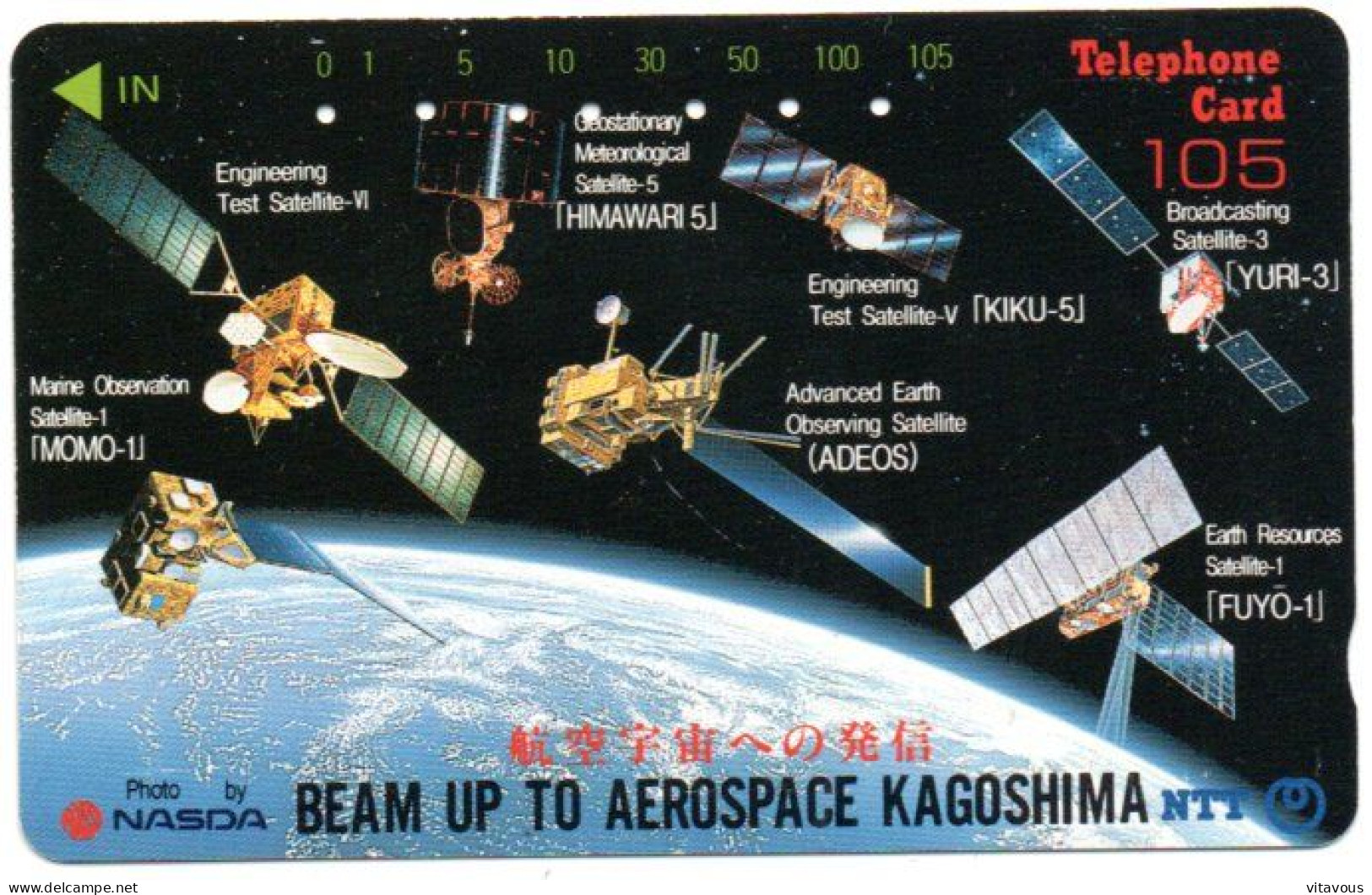 Satellites Aérospatial Astronomie Télécarte Japon Phonecard (F 24) - Espacio