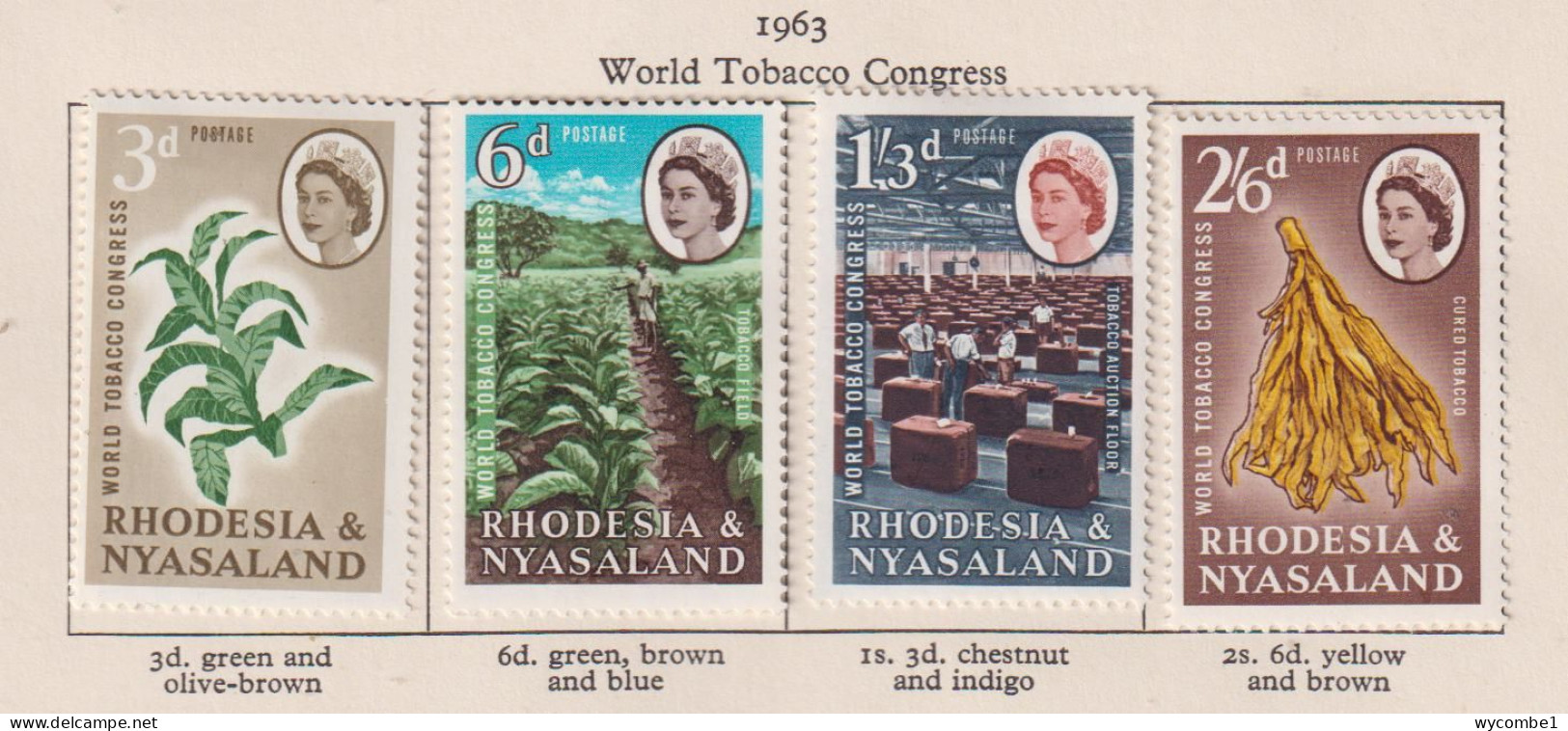 RHODESIA  AND NYASALAND - 1963 Tobacco Congress Set Hinged Mint (2s6d Gum Adhesion) - Rodesia & Nyasaland (1954-1963)