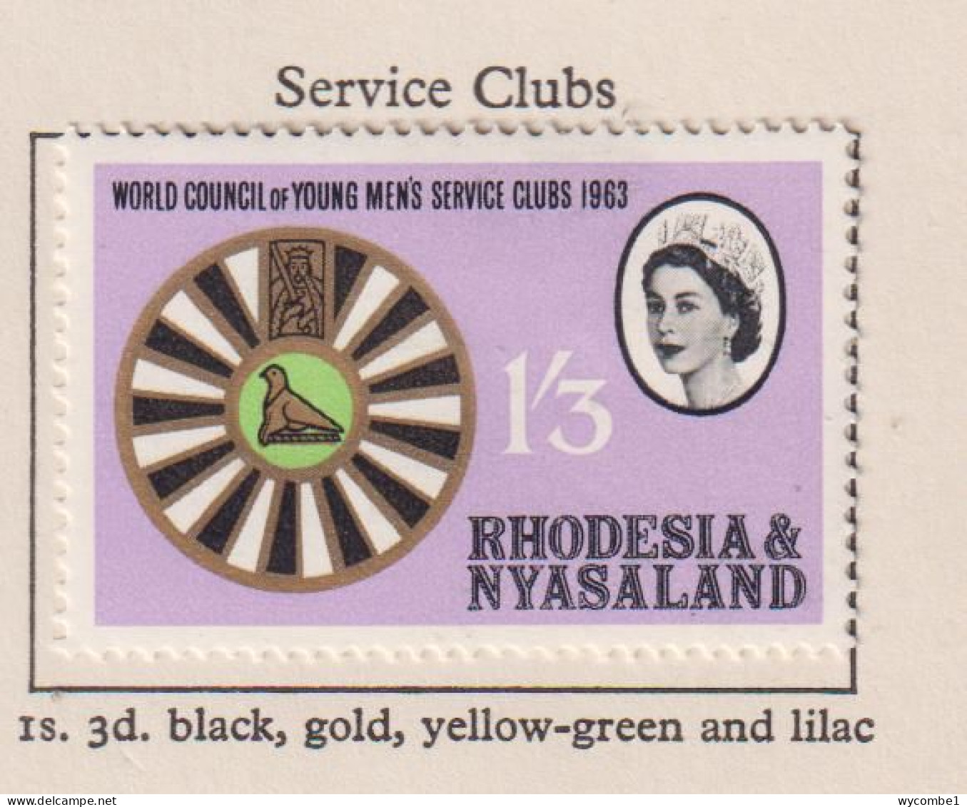 RHODESIA  AND NYASALAND - 1965 Service Clubs Set Hinged Mint - Rodesia & Nyasaland (1954-1963)