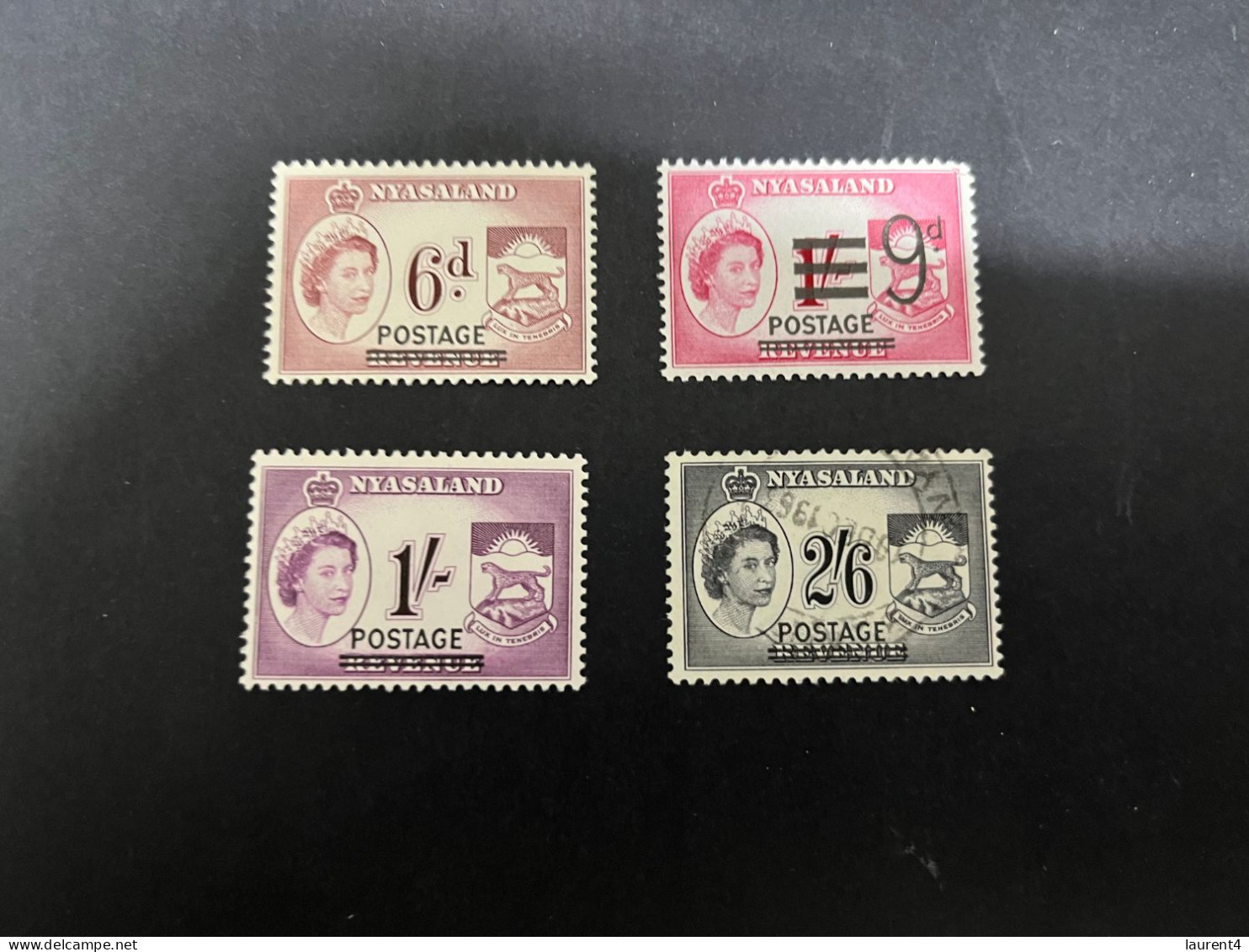 3-12-2023 (stamp) Nyasiland = 4 Stamps (3 Mint + 1 Used) - Nyassaland (1907-1953)