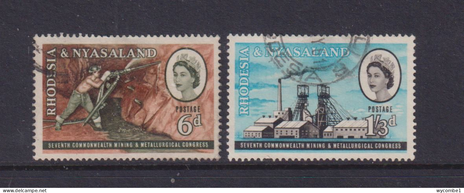 RHODESIA  AND NYASALAND - 1961 Mining Set Used As Scan - Rhodésie & Nyasaland (1954-1963)