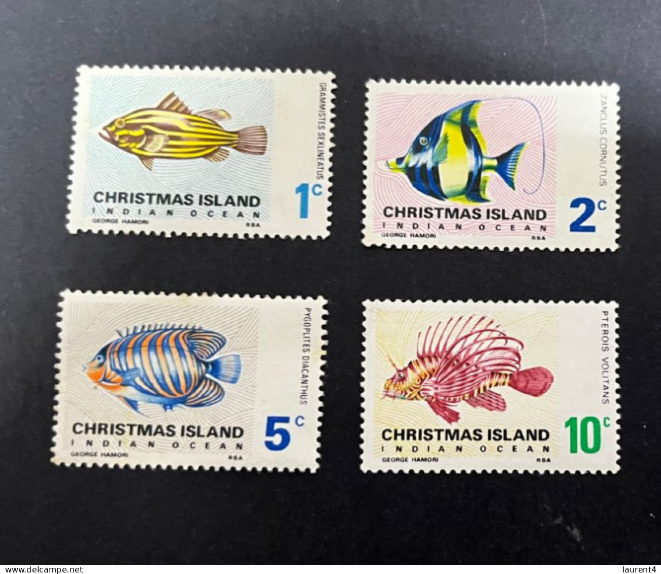 3-12-2023 (stamp) Christmas Island = 4 Mint + 1 Used Stamp (fish Etc) - Christmas Island