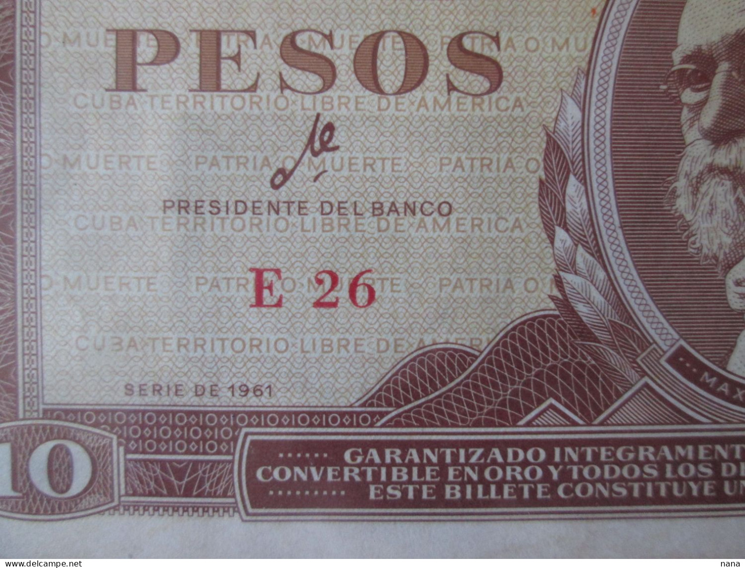 Rare! Cuba 10 Pesos 1961 Signature Ernesto Che Guevara Banknote See Pictures - Cuba