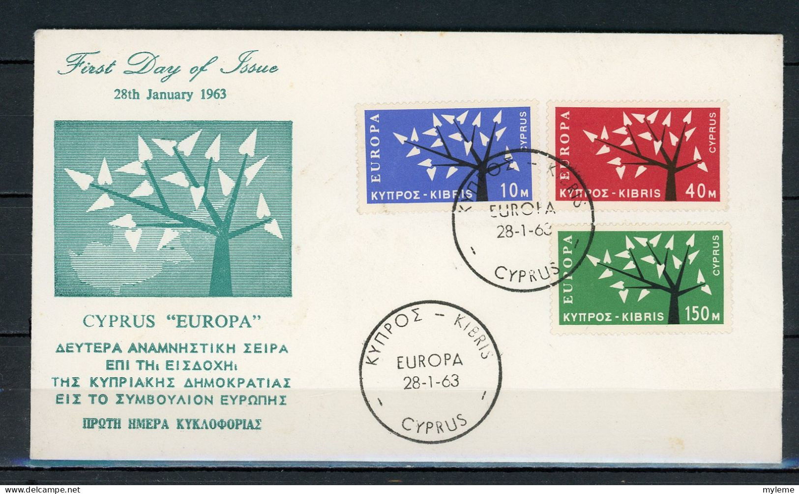 AX2-3 Chypre Europa Cept 1962 FDC 1er Jour N° 207 à 209  A Saisir !!! - 1962