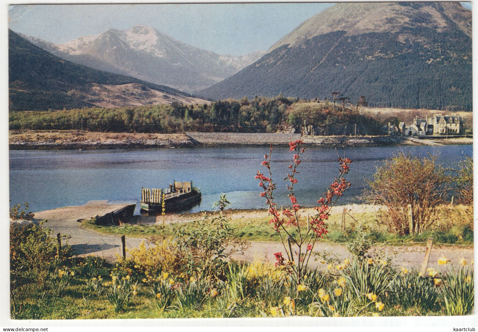 Ballachulish Ferry, Scotland, Looking South From Loch Leven Hotel To Snow-capped Sgurr Dhonuill - (1955) - Inverness-shire