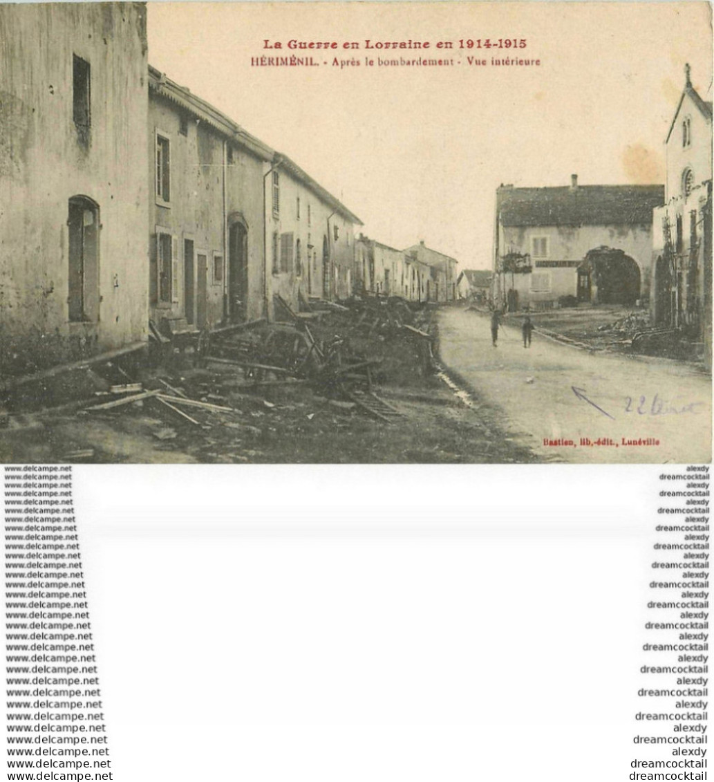 WW 2 X CPA REGION LORRAINE 54. Hériménil Et Vallois Après Un Bombardement Guerre 14-18 - Lorraine