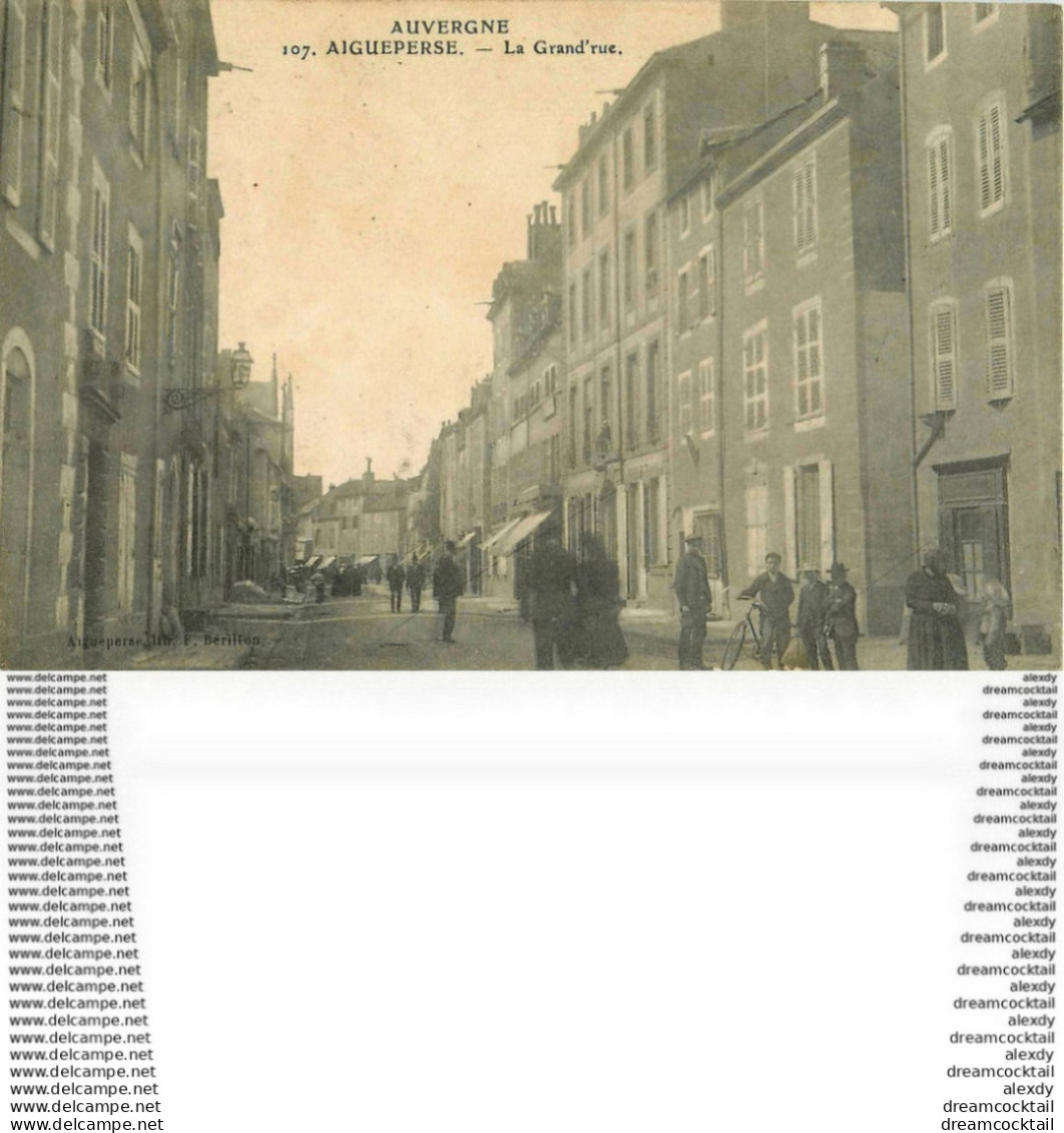 WW 2 X CPA 63 AIGUEPERSE. La Grand'rue 1908 Et Grande Rue Bas De Ville - Aigueperse