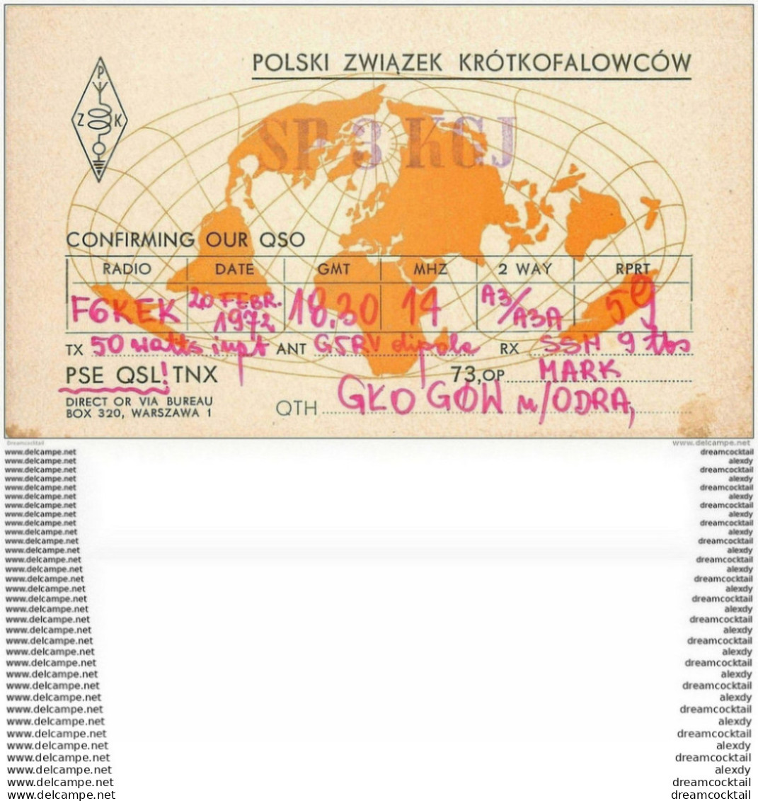 CARTE RADIO QSL. Polski 1972 - Radio Amateur