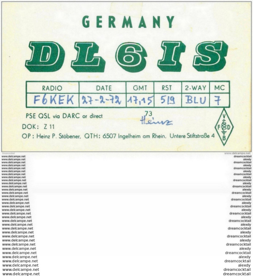 CARTE RADIO QSL. Germany 1972 - Radio Amateur