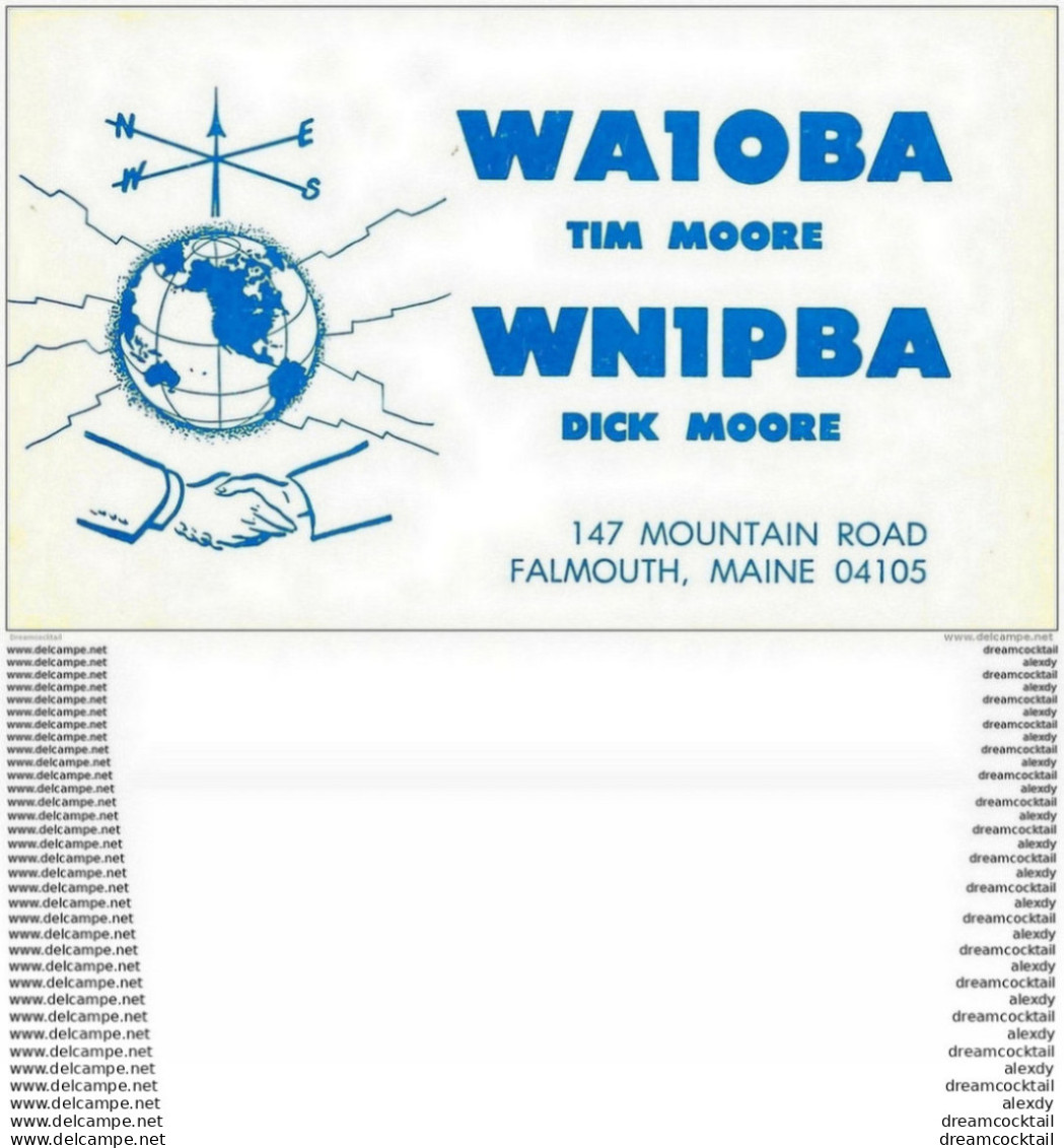 CARTE RADIO QSL. Falmouth Maine 1972 - Radio Amateur