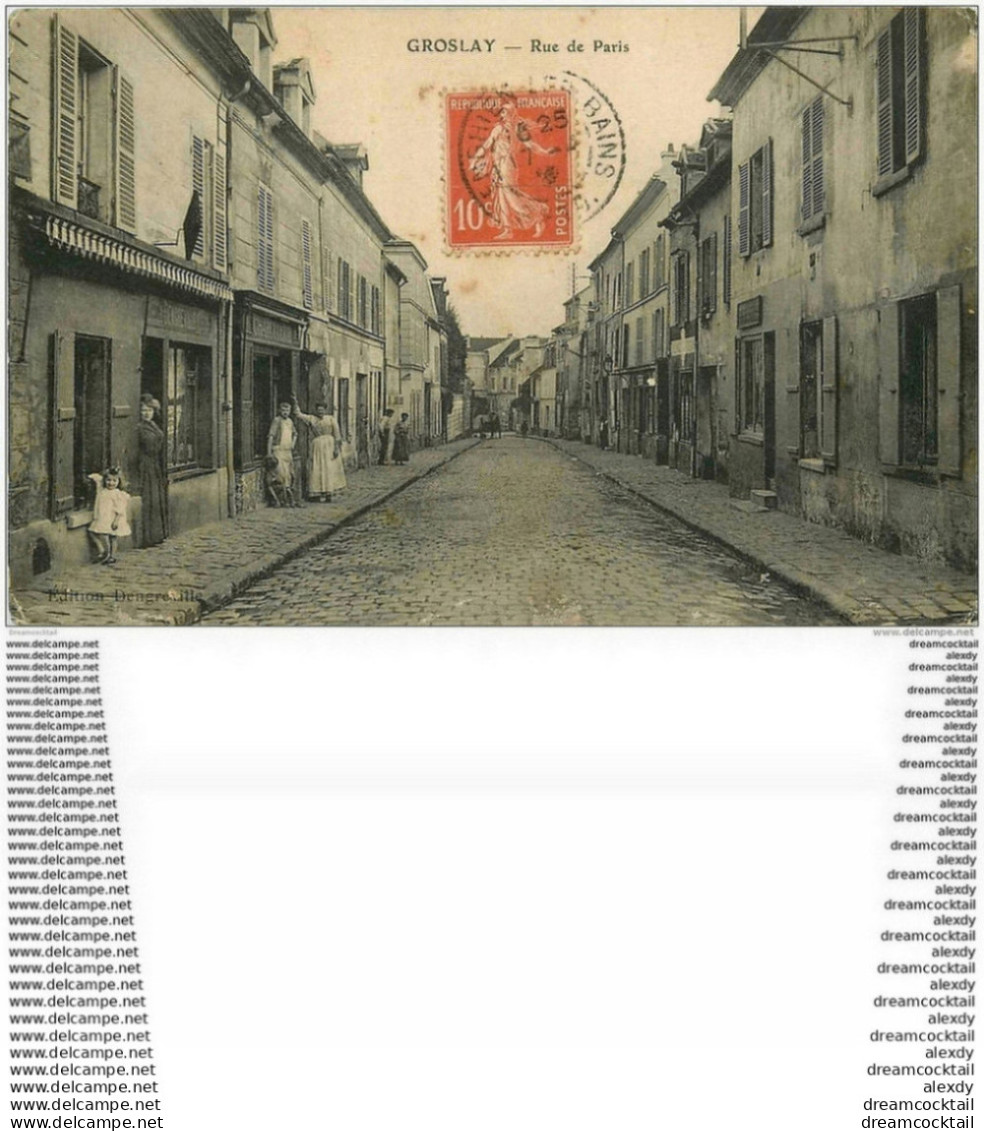 95 GROSLAY. Tabac Et Charcuterie Rue De Paris 1911 - Groslay
