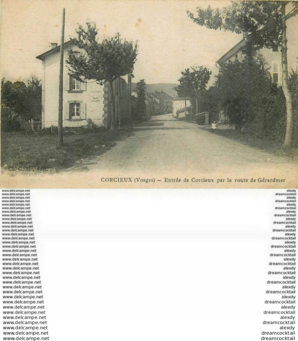 WW 88 CORCIEUX. Entrée Du Village Par La Route De Gérardmer Ou Plafond 1918 - Corcieux