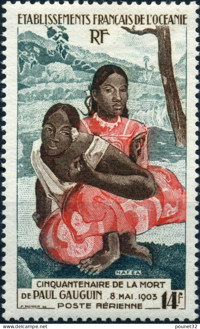 ETS DE L' OCEANIE POSTE AERIENNE GAUGUIN N° 30 NEUF * GOMME PETITE CHARNIERE COTE 90 € - Poste Aérienne