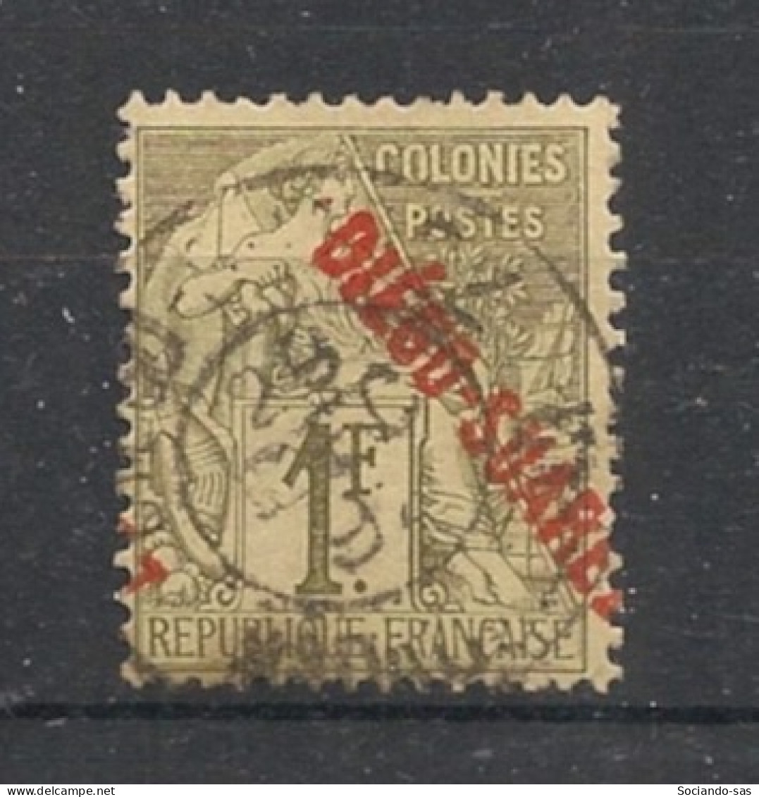 DIEGO SUAREZ - 1892 - N°YT. 24 - Type Alphée Dubois 1f Olive - Signé CALVES - Oblitéré / Used - Used Stamps