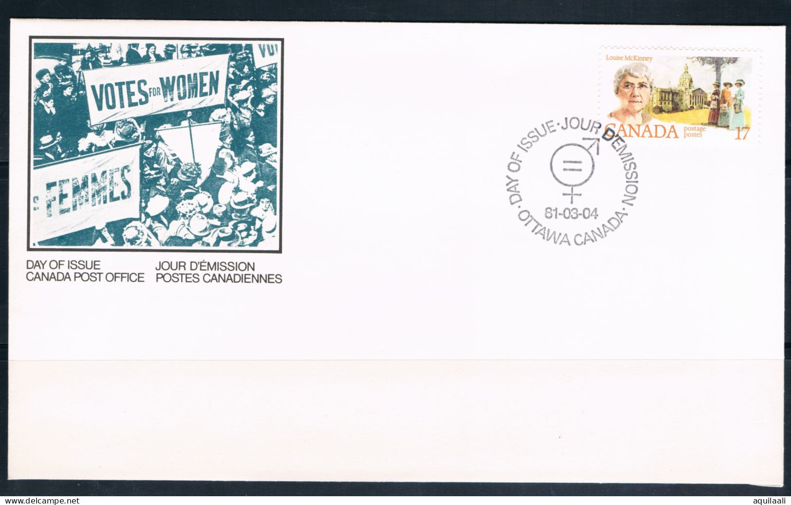 CANADA 1981 - "Womens Rights", 4 Buste Con Annullo Fdc - 1981-1990