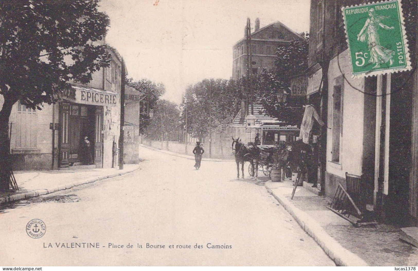 13 / MARSEILLE / LA VALENTINE / PLACE DE LA BOURSE ET ROUTE DES CAMOINS / RARE - Les Caillols, La Valentine