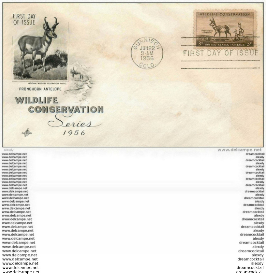 FDC USA 1956 WILDLIFE CONSERVATION Pour Gunnison - 1951-1960