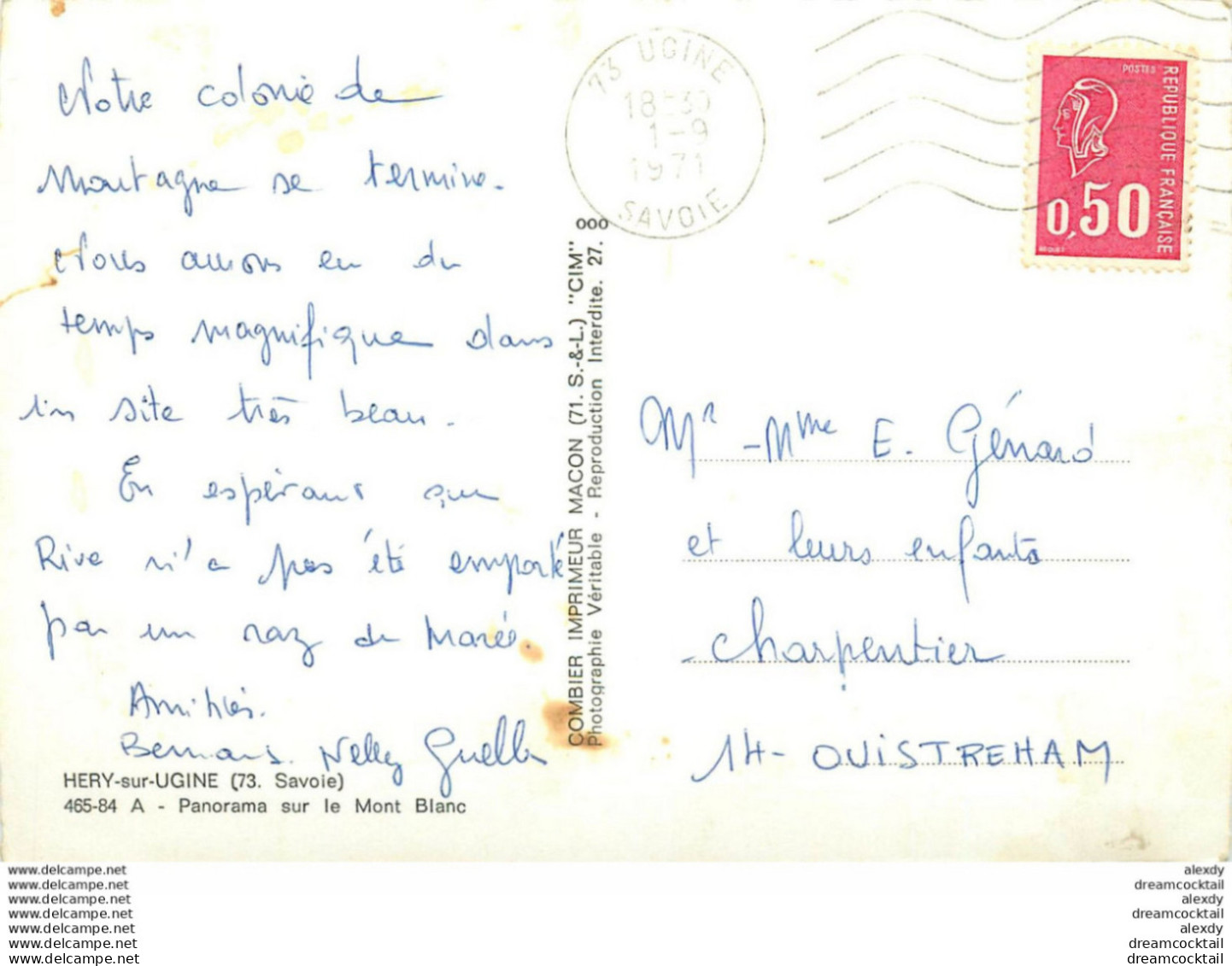 Achat Immédiat (KD) Photo Cpsm Grand Format 73 HERY-SUR-UGINE 1971 - Ugine