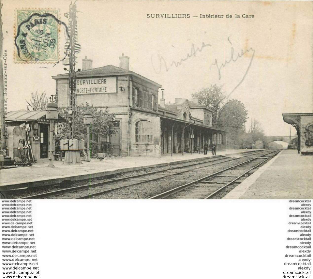 95 SURVILLIERS Morte-Fontaine. Intérieur De La Gare 1906 - Survilliers