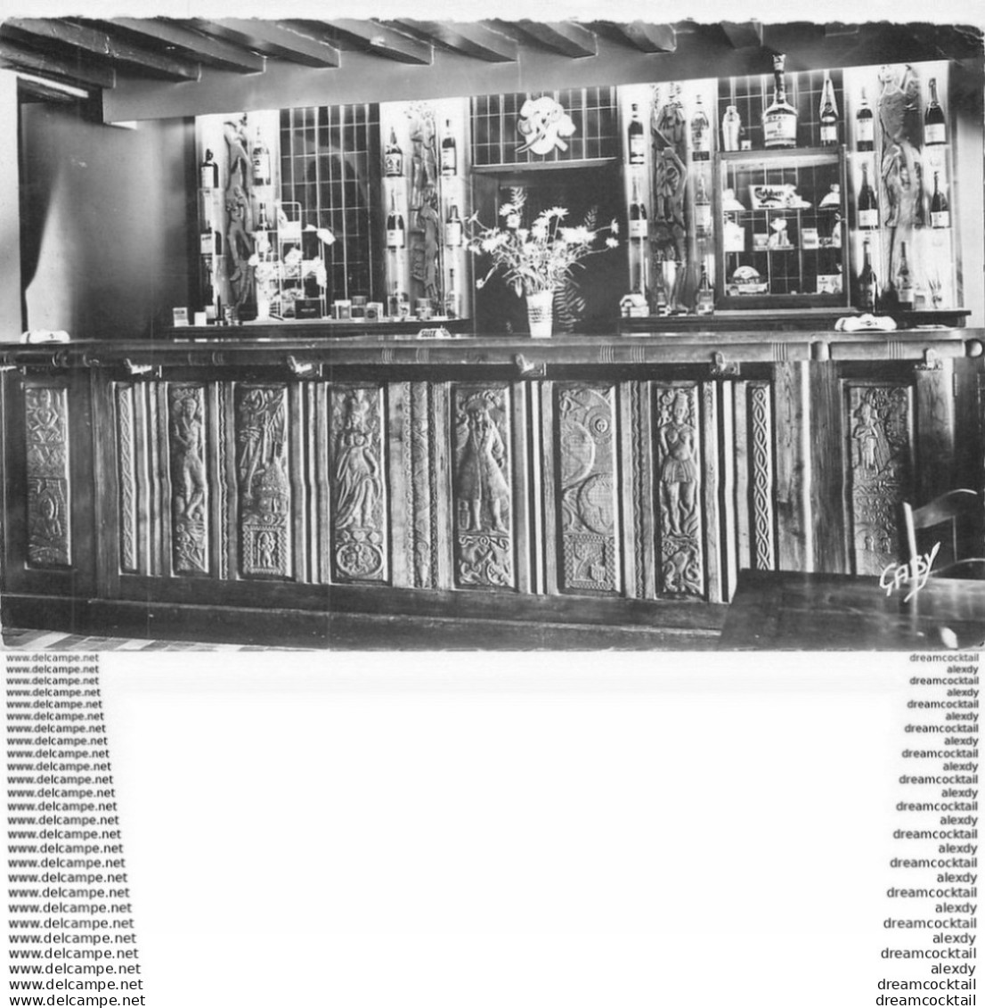 PHL Photo Cpsm 44 DERVAL. Le Bar De L'Hôtel Provost 1956 Pour Bobigny - Derval