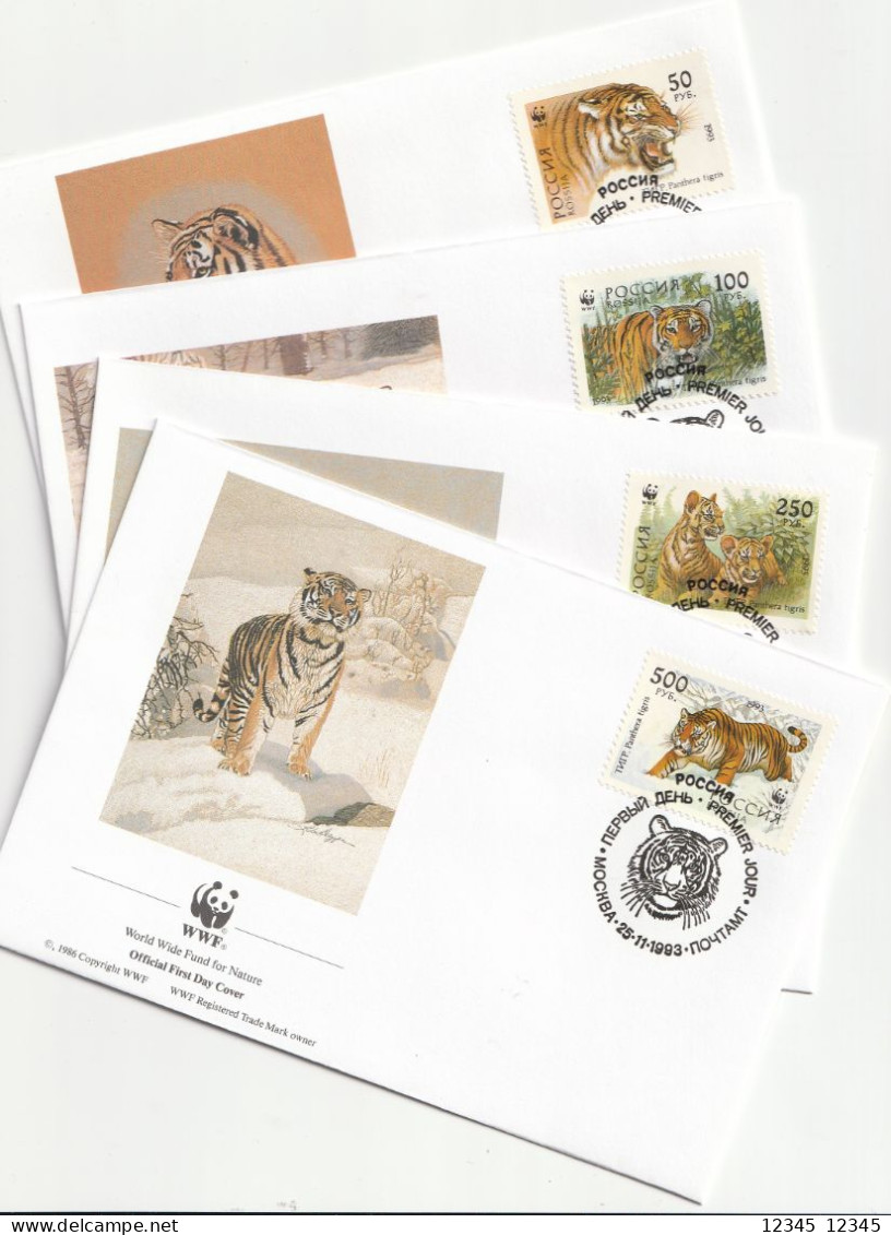 Rusland 1993, FDC, WWF, Siberian Tiger - FDC