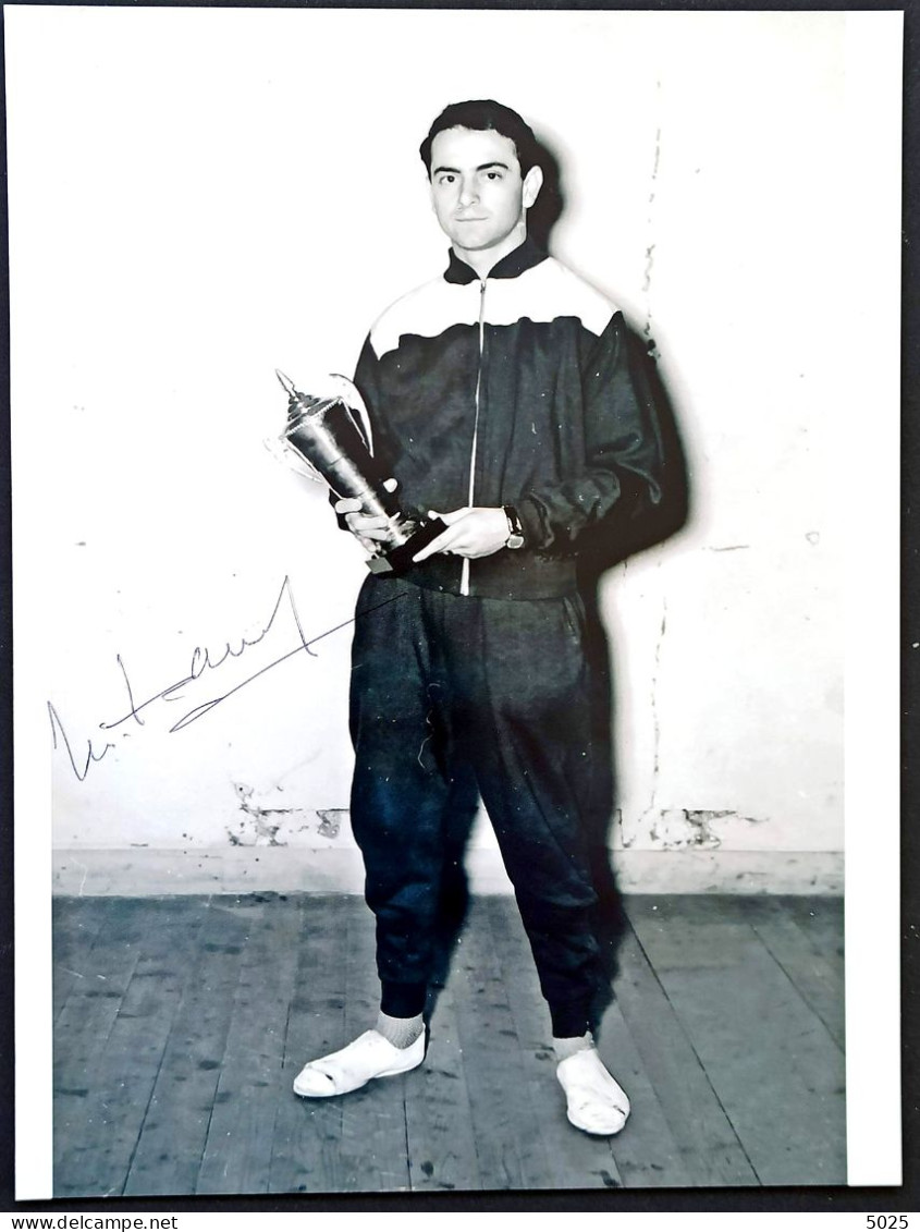 BAROUH Marcel - Autographe Sur Photo 15x20 - Champion France 1958 1960 1961 1962 - Tennis Table - MT - Tennis De Table